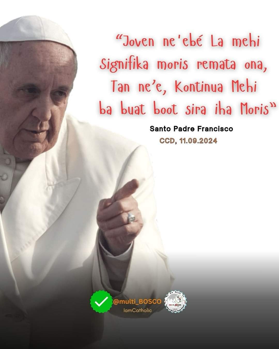 Pope Francis with Mr Ramos Horta