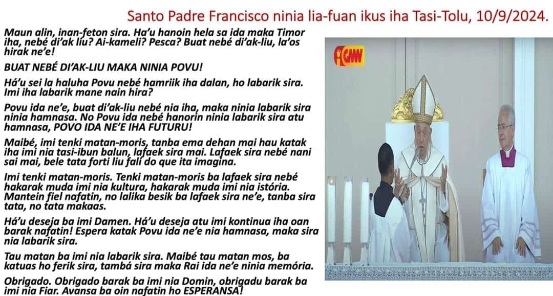 Pope Francis with Mr Ramos Horta