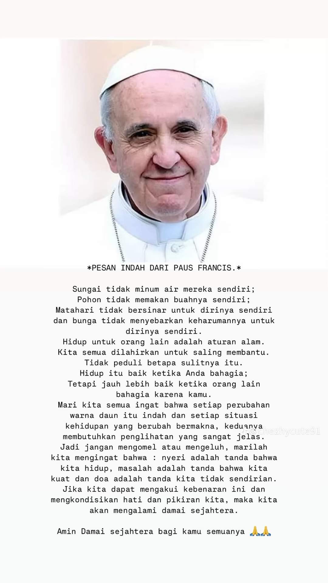 Pope Francis with Mr Ramos Horta